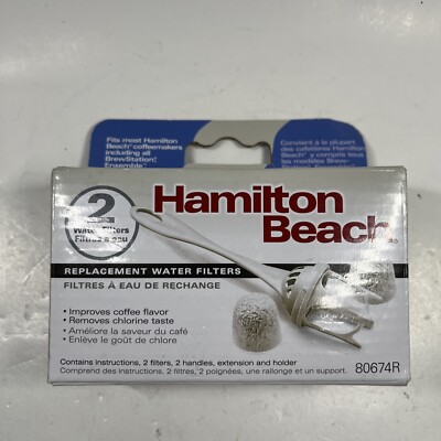 NEW Hamilton Beach Replacement Water Filters (2) for Coffeemakers (80674R) OEM