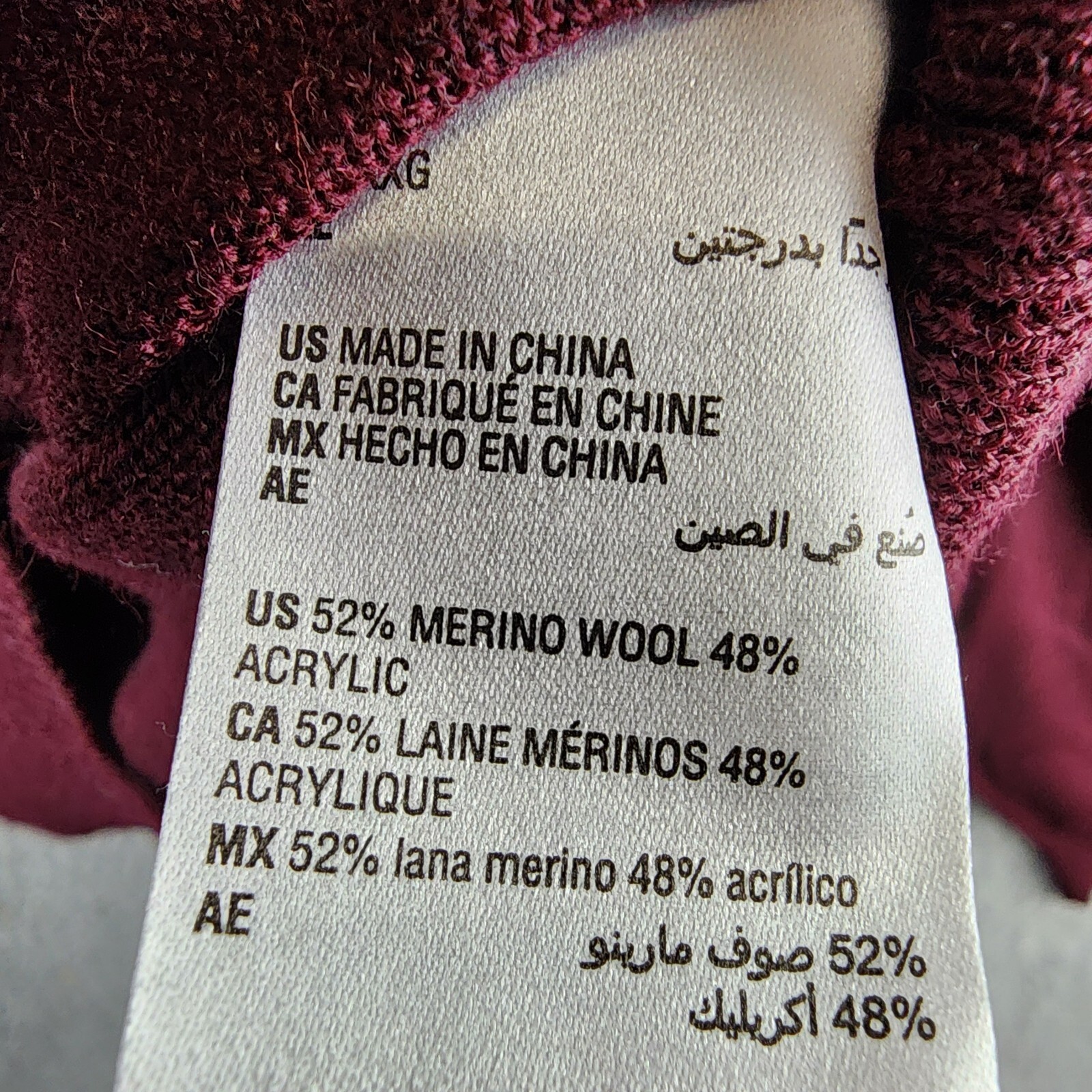 Club Room Solid V-Neck Merino Wool Blend Sweater Men's XXL Maroon Long Sleeve - Picture 11 of 15