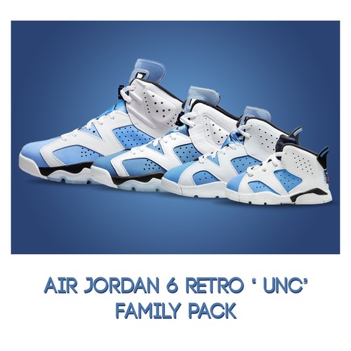 

Nike Air Jordan 6 Retro VI UNC Family Pack Home Blue White Classic Shoes Pick 1, Multicolor, Jordan 6 Retro Td