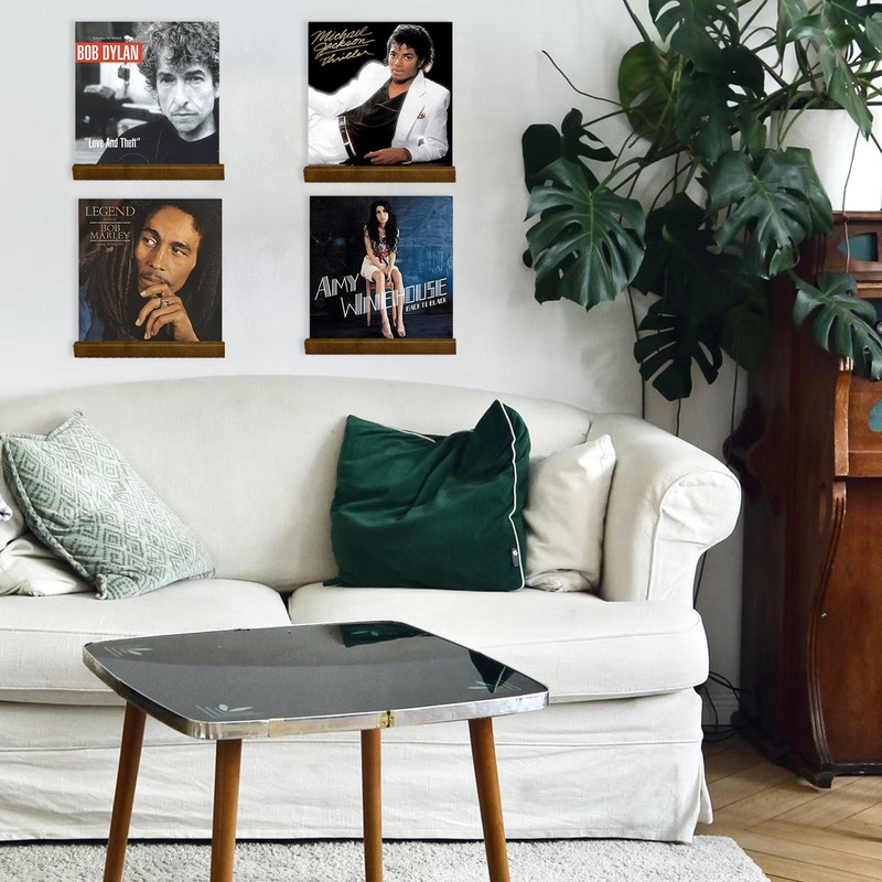 Solid Wood Elegant Display Record Shelf Holder | Retro Hanging Storage LP Holder