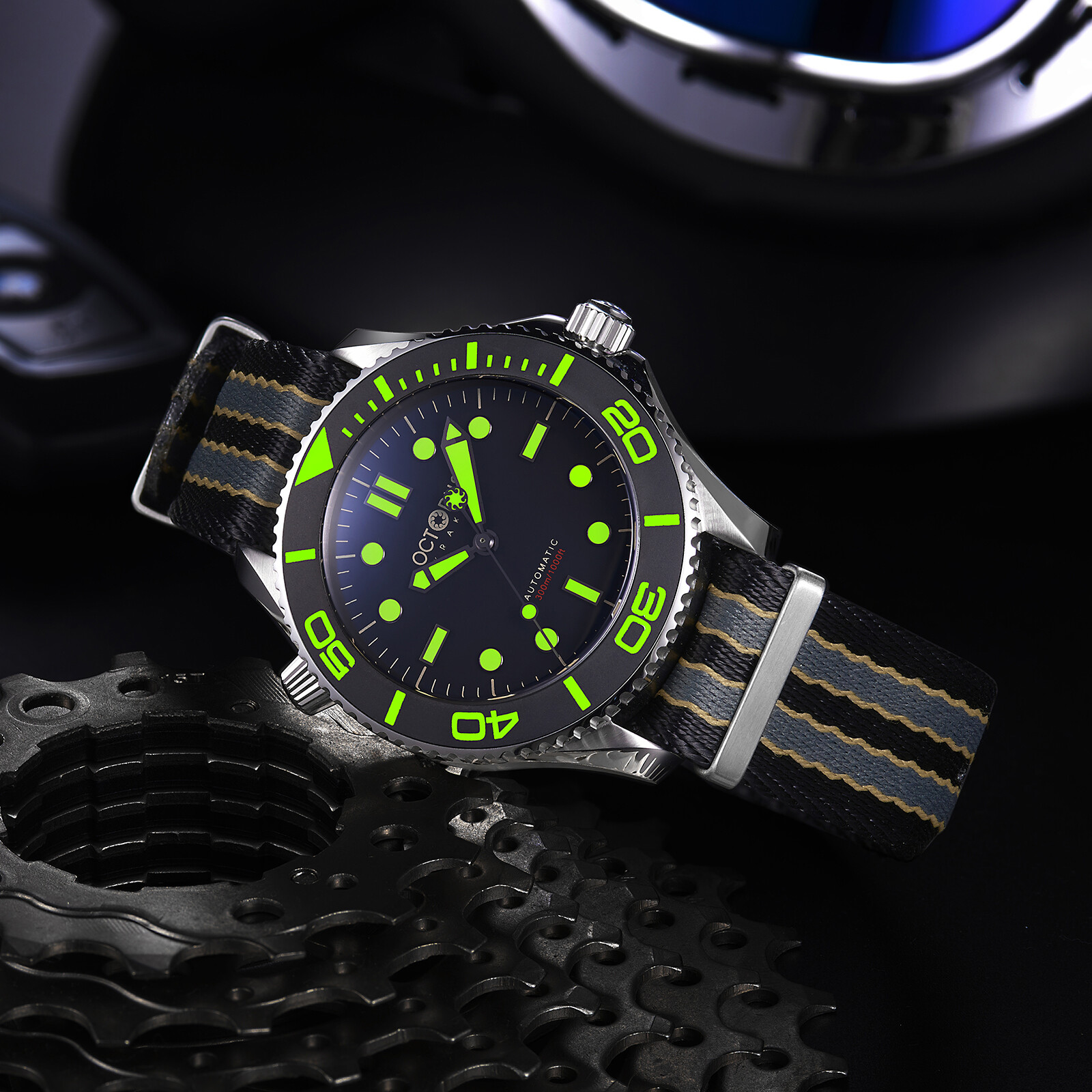 Pre-owned Octopus Men Pilot Watch Mens Automatic Watches 30bar Mechanical Pt5000 Luminous