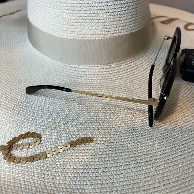 Pre-owned Alexander Mcqueen Gray Flat Top Sunglasses W/ Gold Details,