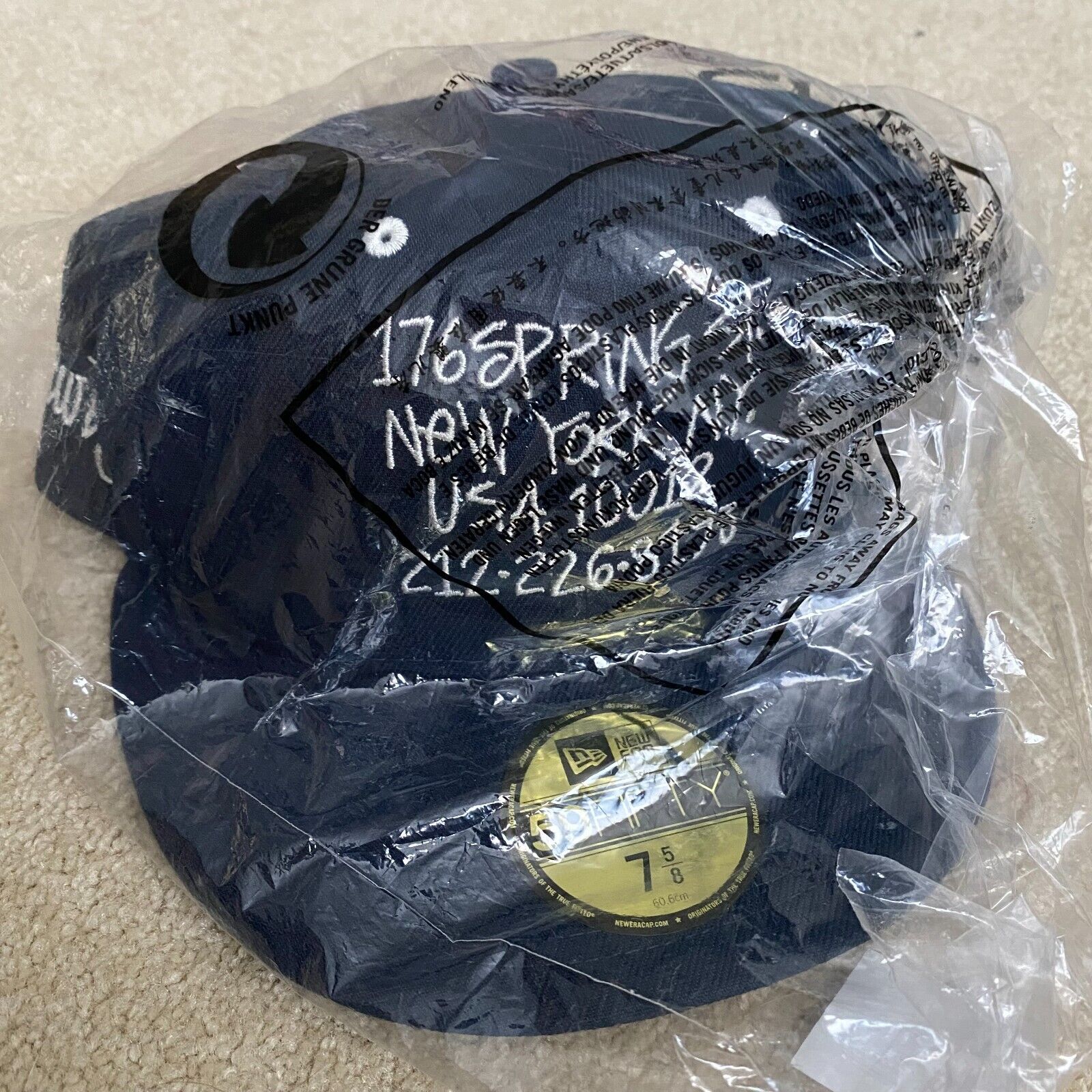Stussy NYC Chapter New Era New York Navy Fitted Cap Hat 7 5 Stussy NYC Chapter New Era New York Navy Fitted Cap Hat 7 5