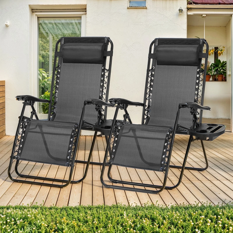Zero Gravity Chairs 2-Pack Portable Folding Recliner Outdoor P...