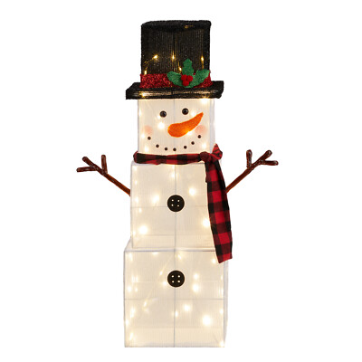 3 FT Lighted Snowman Outdoor Christmas Decoration with 75 LED Warm White Lights