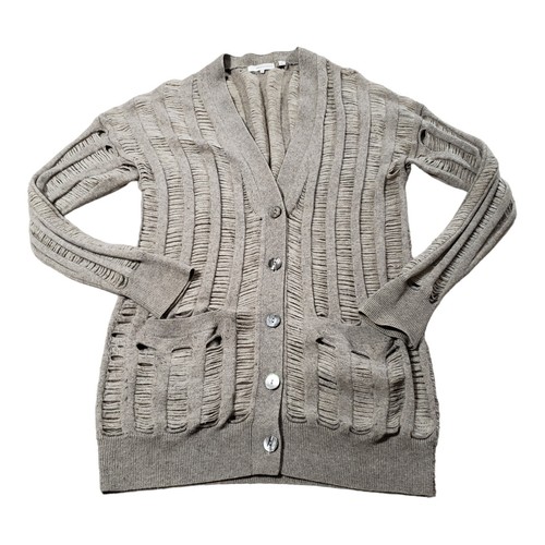 pois♡double mesh Cardigan【beige】 360 Cashmere Cardigan Sweater Women's S Beige Holey Button