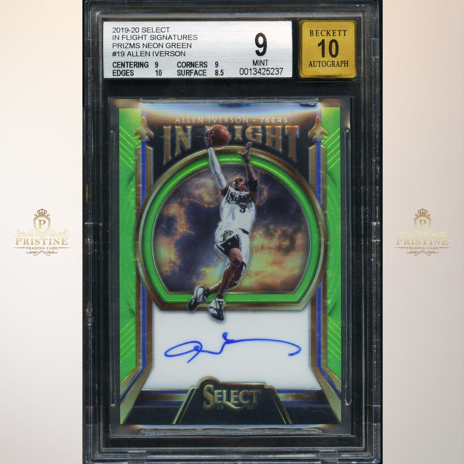 ALLEN IVERSON 2019-20 Select In Flight Signatures Neon Green ALLEN IVERSON 2019-20 Select In Flight Signatures Neon Green