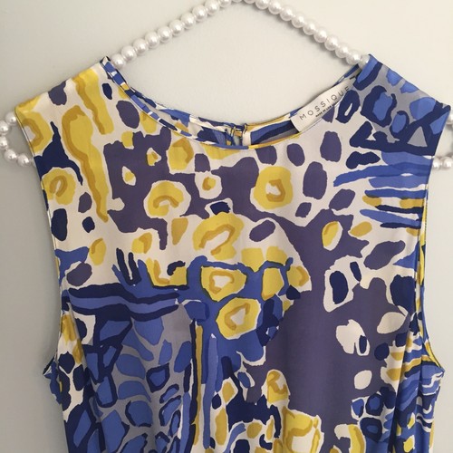 Mossique Womens Size M Medium Yellow Blue Silk Romper