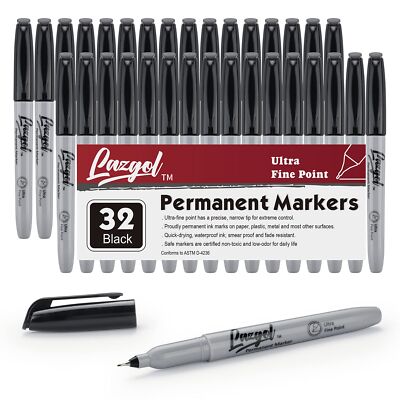 Ultra Fine Permanent Marker Bulk 32 Pack Ultra Fine Point Black Permanent Marke