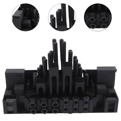 58 pc Milling Machine Clamp Tool Clamping Bolt Metal M12 T-Nut Kit Hold Down Set