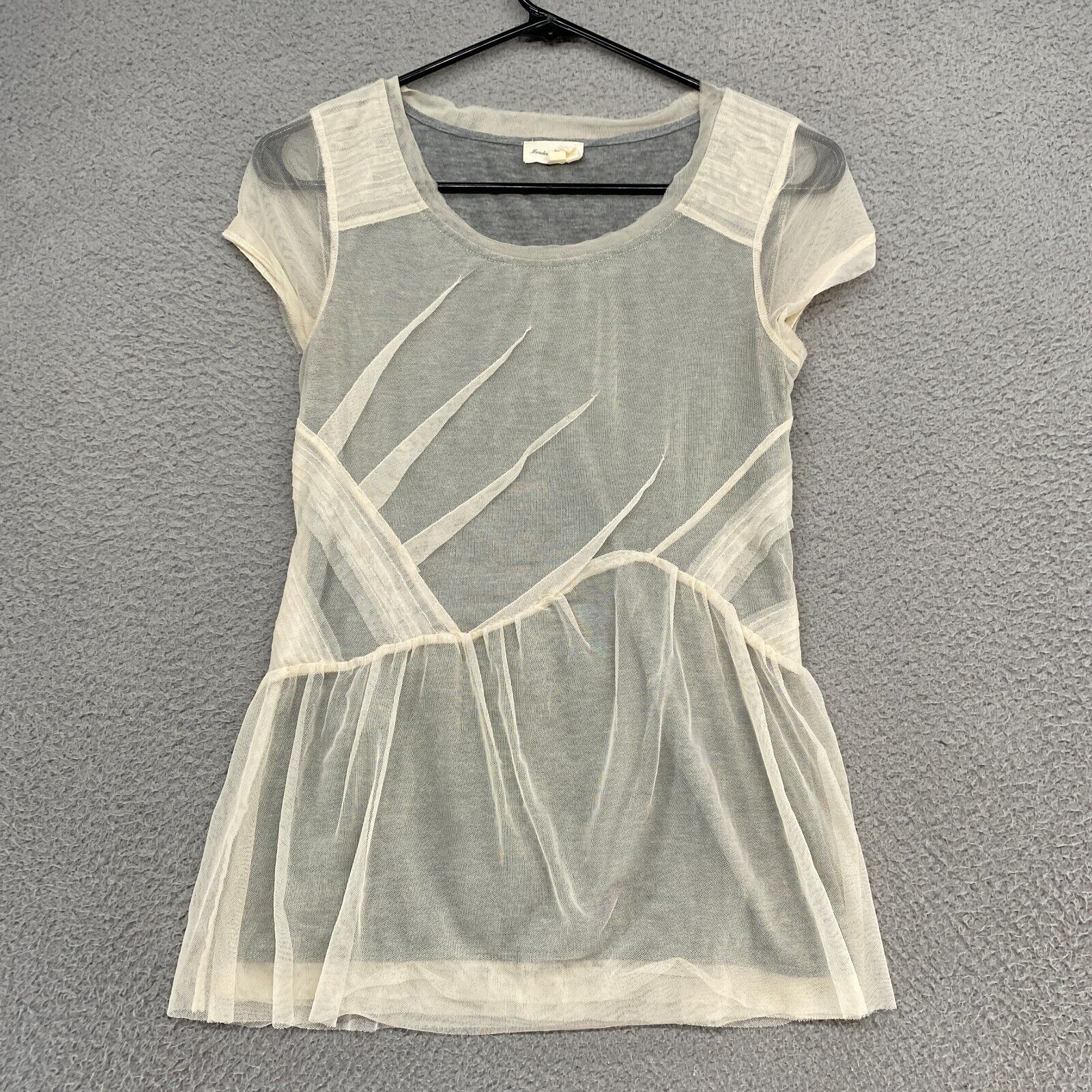 Meadow Rue Anthropologie Top Womens XS Mesh Overlay Fairy Meadow Rue Anthropologie Top Womens XS Mesh Overlay Fairy