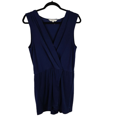BCBGeneration Navy Blue V Neck Sleeveless Romper Size Medium