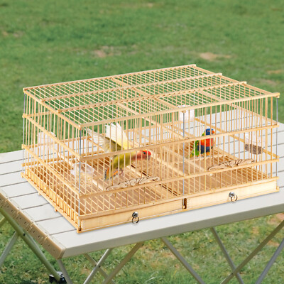 Bird Cage Asian Bamboo Parakeet Finch Budgie Conure Cage Play House With Stand
