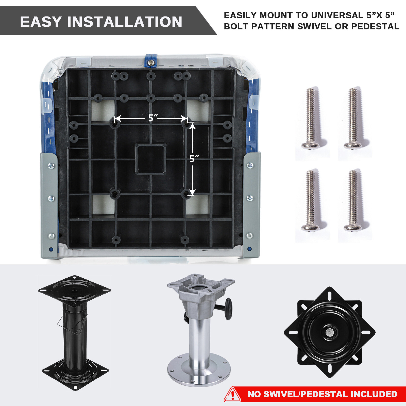 NORTHCAPTAIN Deluxe Charcoal/Light Grey High Back Folding Boat Seat, 2 Seats