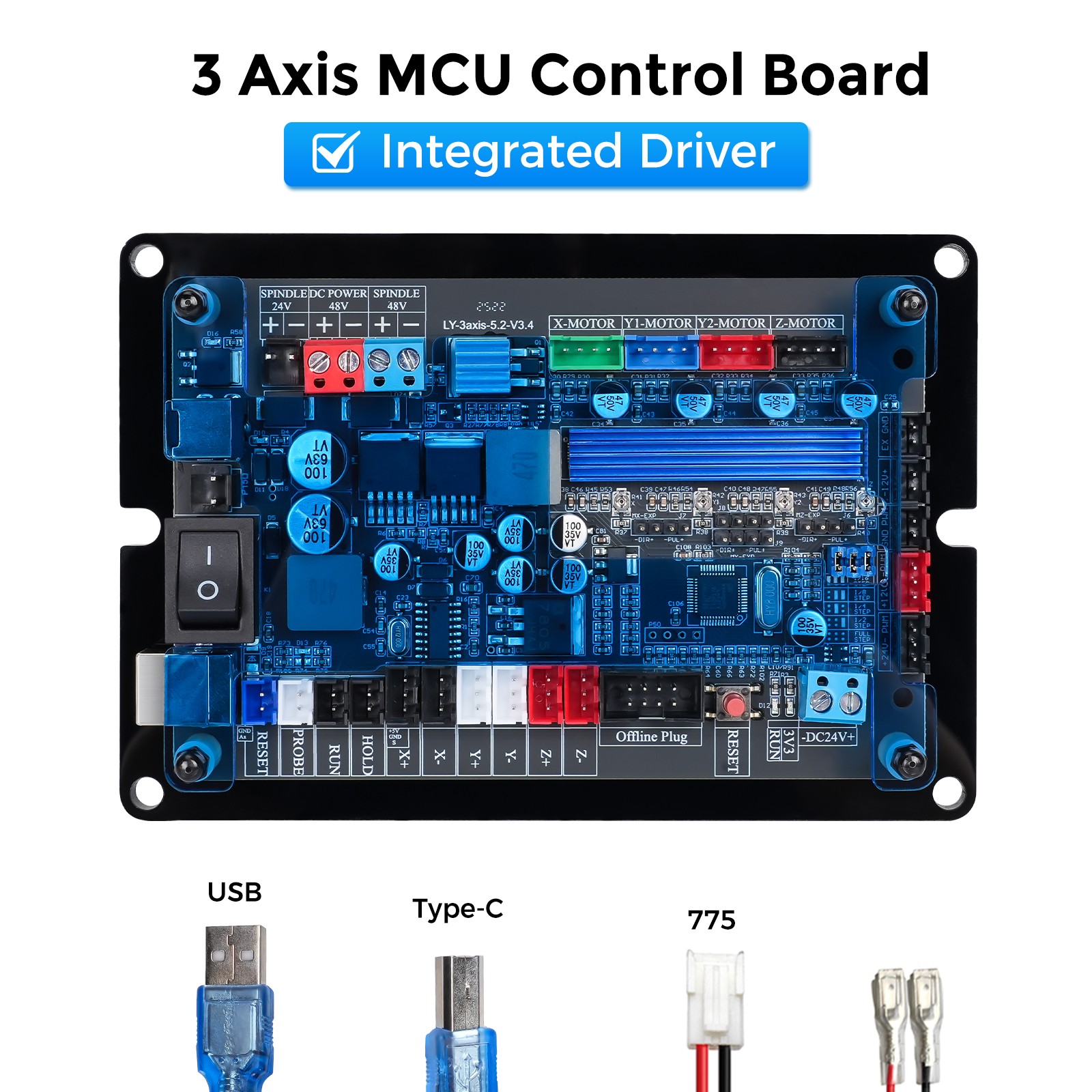 USB GRBL Controller Driver Board 3 Axis Stepper Motor Double For