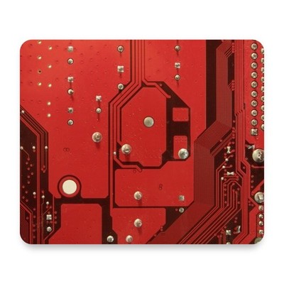 Red Printed Circuit Board Pattern tech hardware macro trace Mouse Pad 9.25x7.75