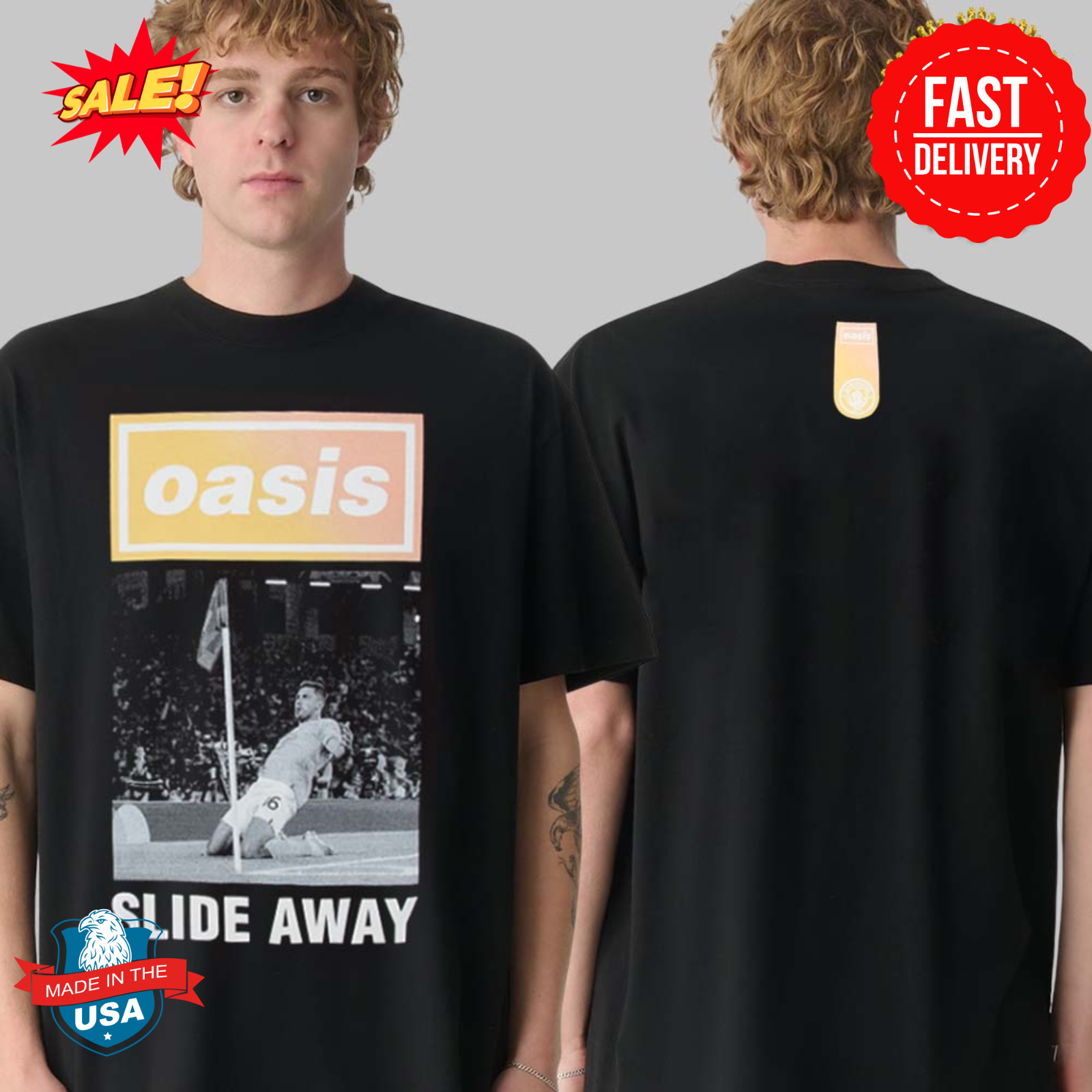 Manchester City × Oasis Slide Away Manchester City x Oasis Slide Away T-Shirt | Official Man