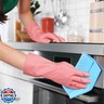 Likealot 4 Pairs Rubber Kitchen Dishwashing Gloves - Colorful Reusable Household Cleaning Gloves Outdoor Chores for Women and Men (Large)