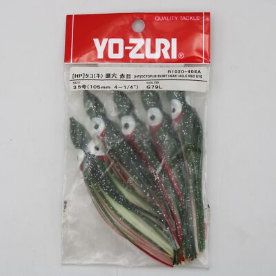 Yo-Zuri Octopus Skirt Head Hole Red Eye 5Pk R1020-408A G79L 4-1/4in