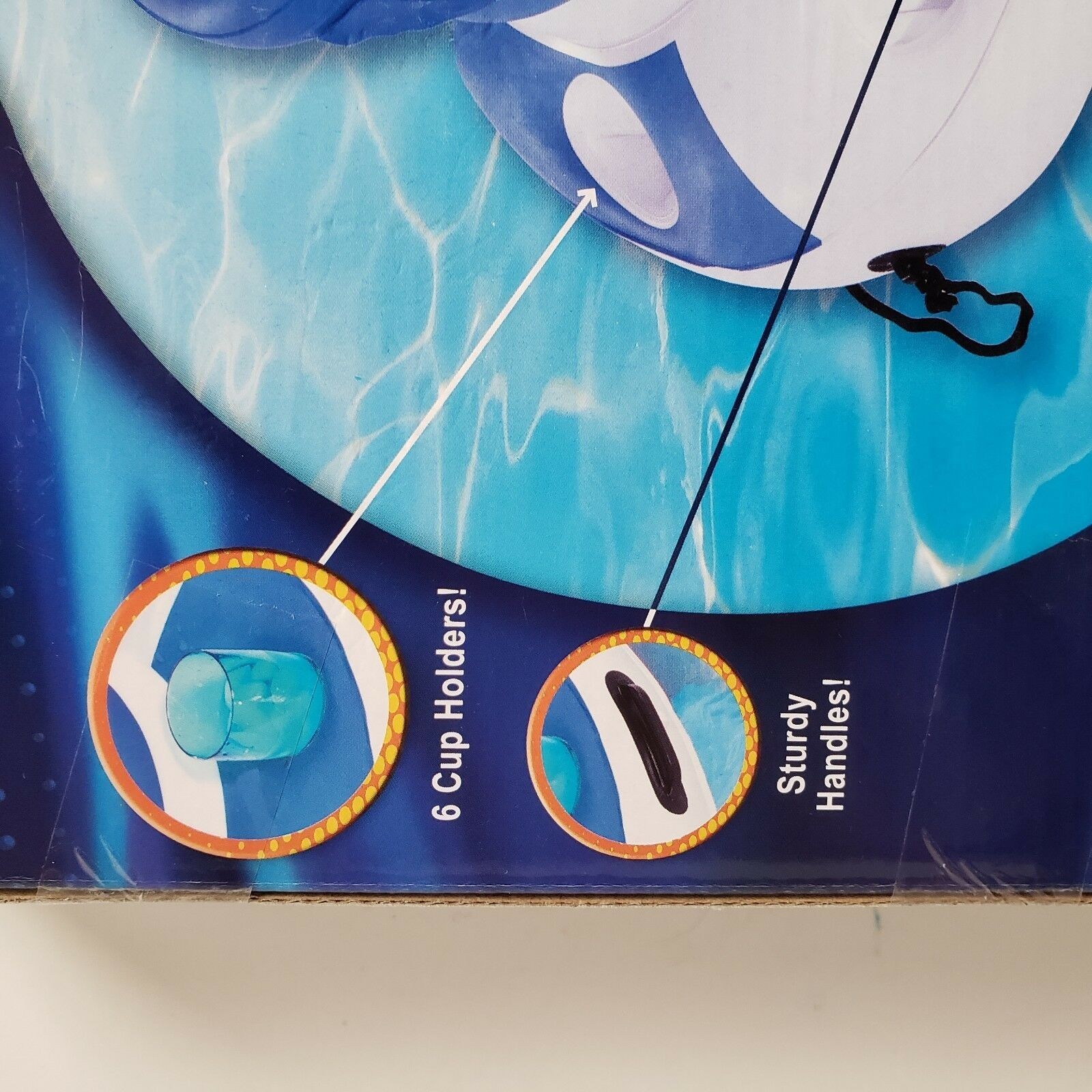 Floating Inflatable Beer Cooler 6 Drink Holders Pool Lake Beach River Party