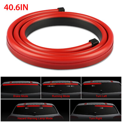 40'' Red Flowing LED High 3rd Brake Turn Signal Tail Light Strip Rear Windshield