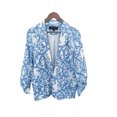 Marc New York Andrew Marc Blue & White Floral Blazer Jacket S