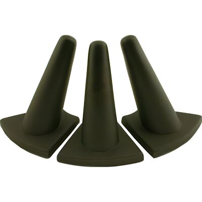 Ring Finger Display Black Rubber Concave Base 3pc