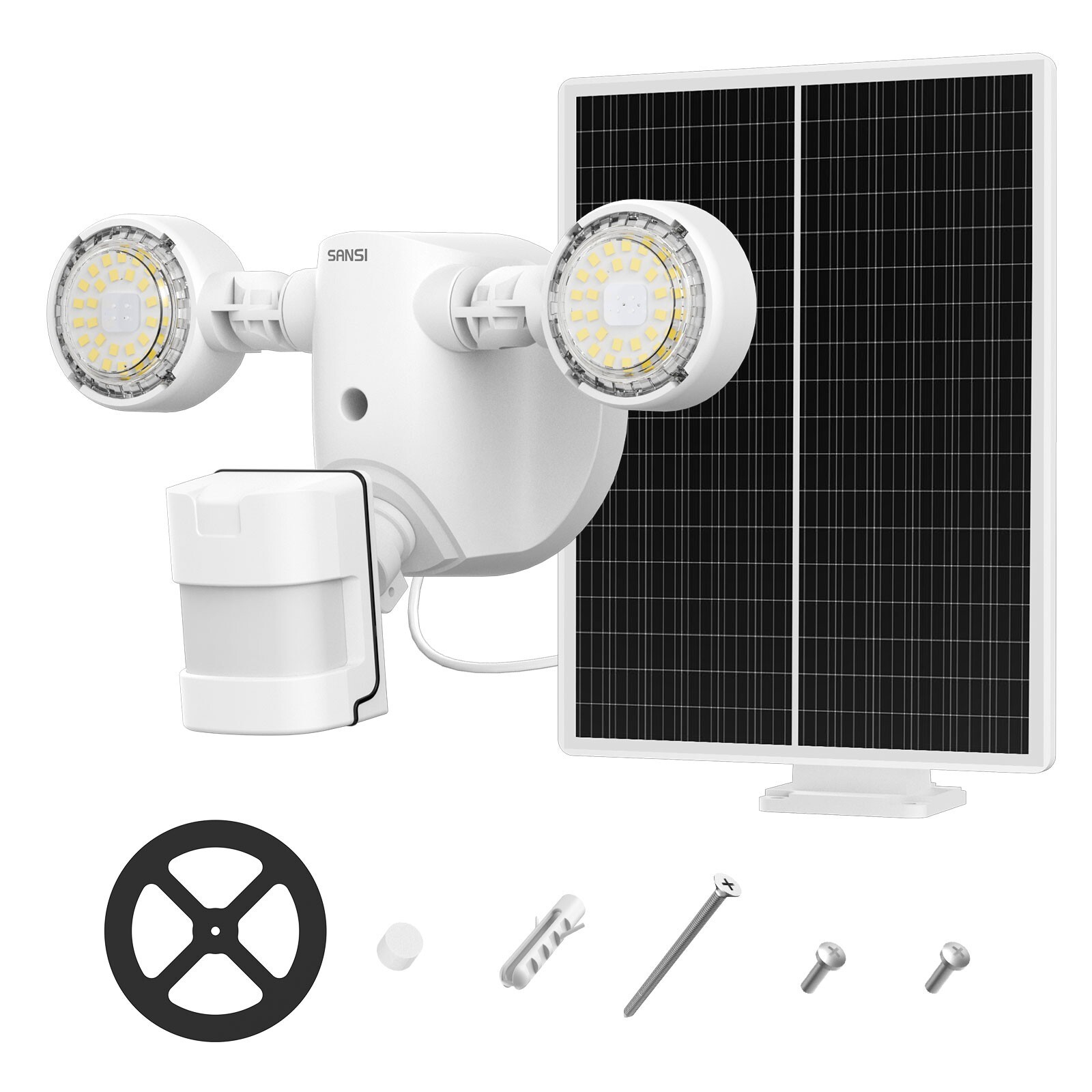 2-Pack LED Solar Light Motion Sensor 3 Mode Flood Lamp Outdoor Wall Garden SANSI