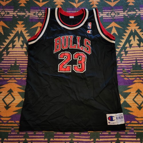 Vintage Michael Jordan #23 Champion Retro Jersey Black Youth