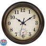 Horizent Outdoor Clocks Waterproof with Thermometer Combo Vintage Rustic Wall Clock for Patio Pool Bathroom Kitchen(8 Inch,Bronze)
