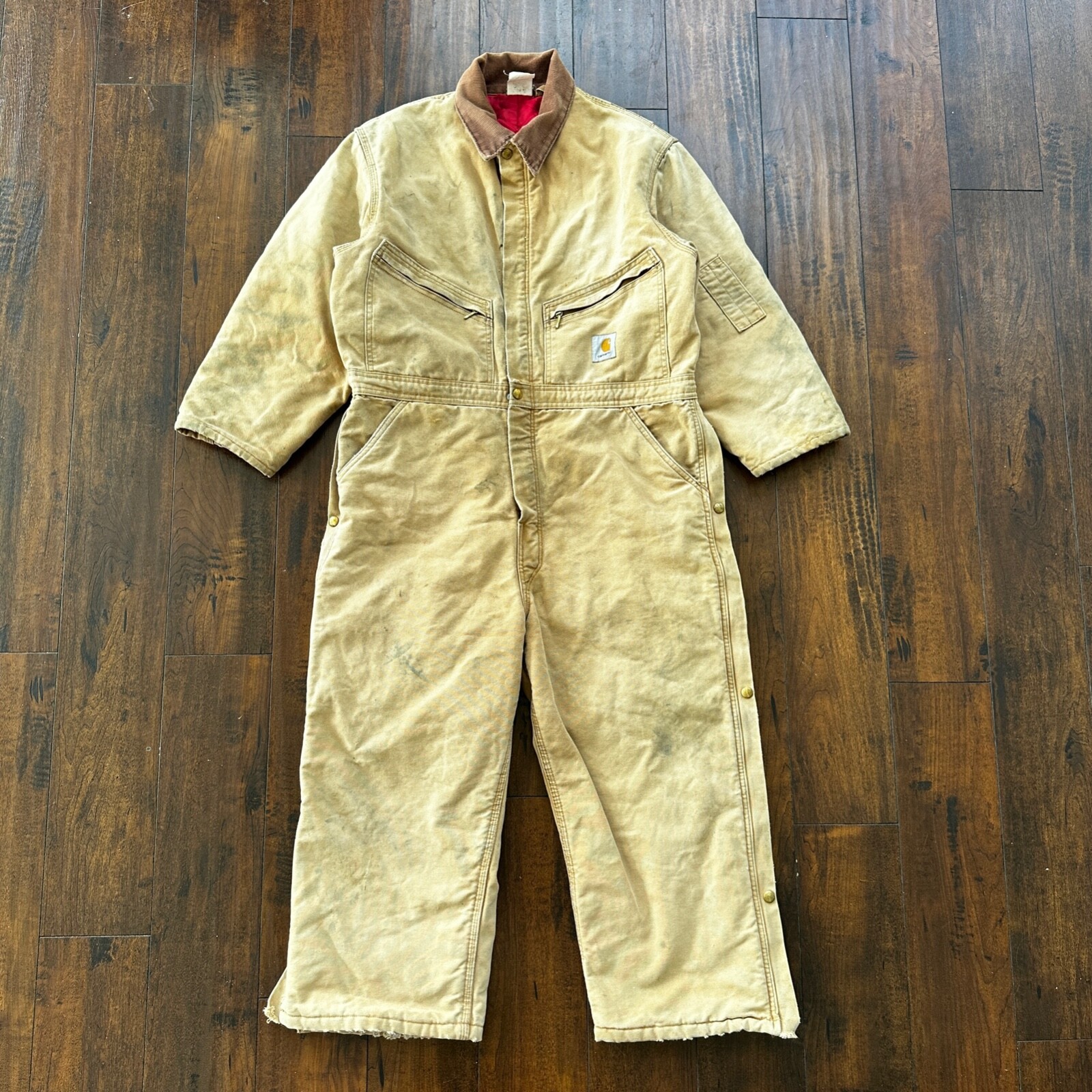 Vintage 70s Carhartt Double Knee Overalls Size 42 x 28 Duck