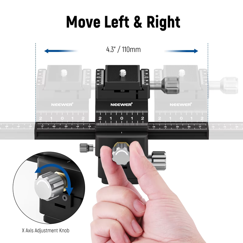4-Way Macro Focusing Rail Slider For Canon Nikon Fujifilm Sony DSLR Mirrorless C