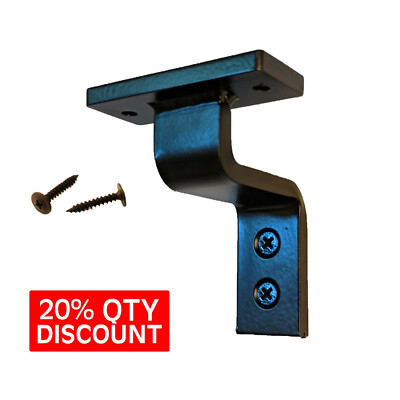 (1) Stair Railing Bracket B Black Steel Iron Modern Farmhouse Rustic Industrial