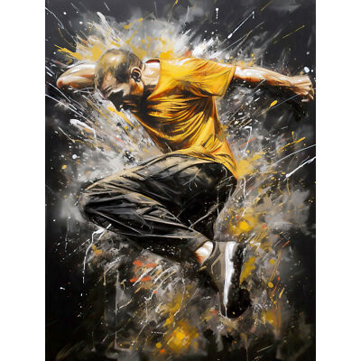 Parkour Jump Action Shot Paint Splat Portrait Huge Wall Art Print
