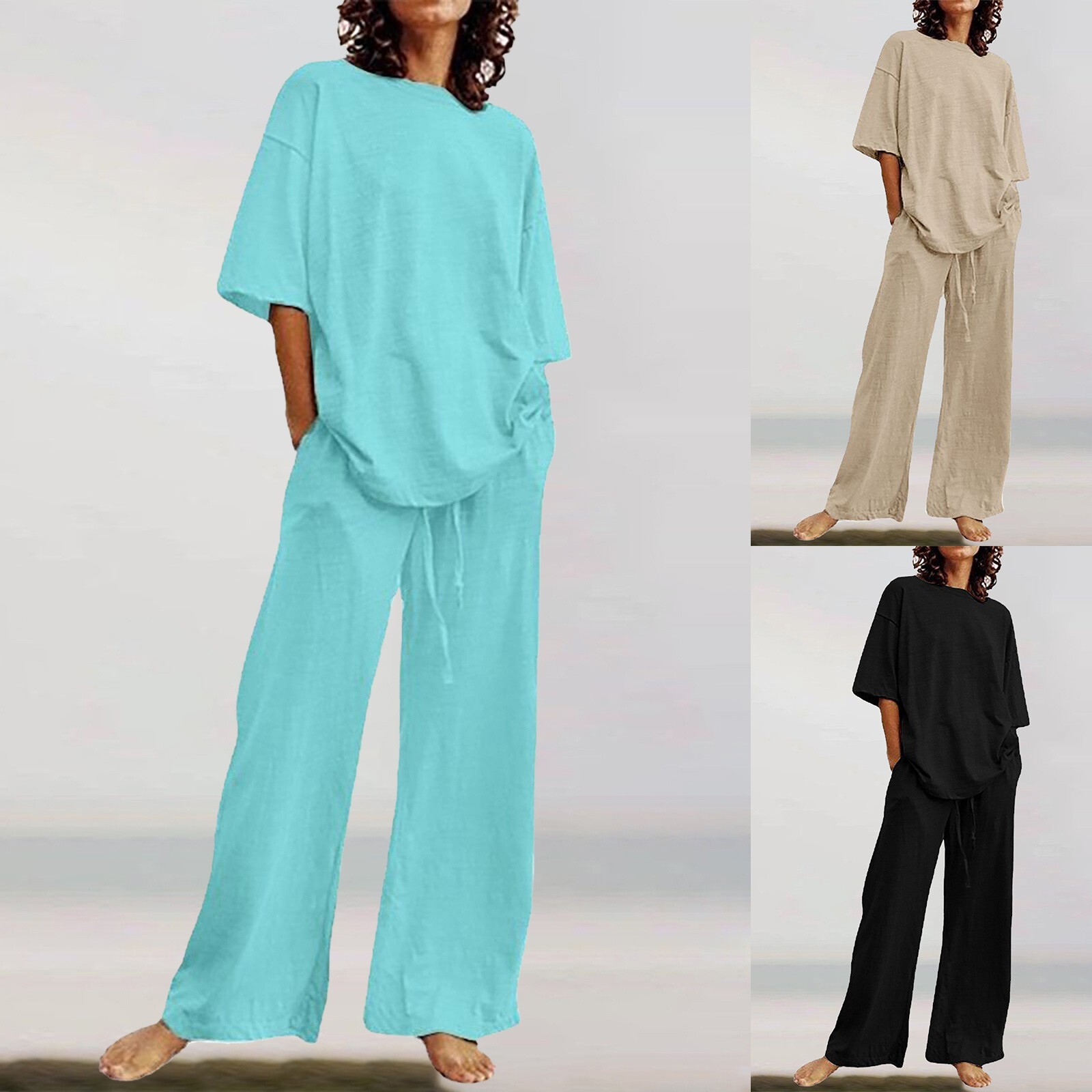 For A Wedding Summer Casual Belt Pocket Set Half Sleeve O Neck