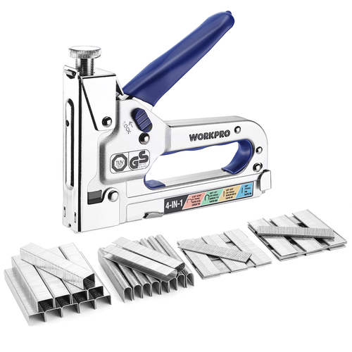 WORKPRO 4-in-1 Staple Gun Manual Brad Nailer with 2000 Counts Staples Upholstery