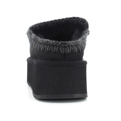Pre-owned Mou A24us Women's Sabot Mu.fw681004a Clog Eskimo Platform Bkbk In Black