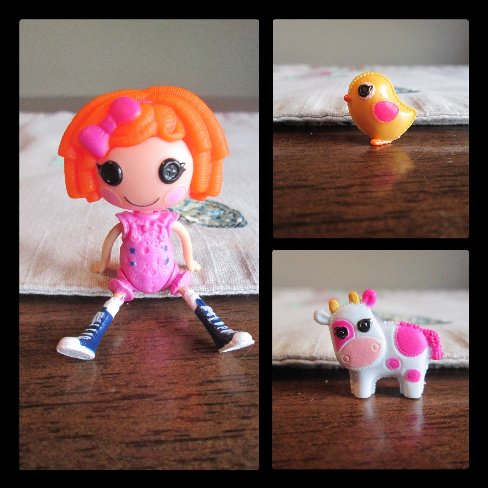 小物 m.laley Lalaloopsy MINI Sunny Side Up PINK Cow Chick Carry Along