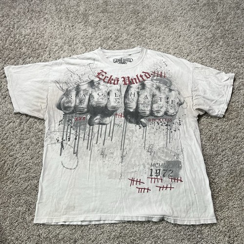 Ecko Unltd. MMA Double Sided Graphic T-Shirt Y2k Grunge