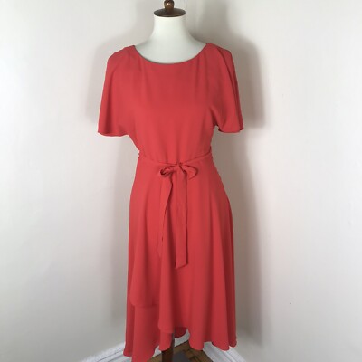 Anne Klein Flutter Sleeve Dress Size 2 Poppy Red NWT
