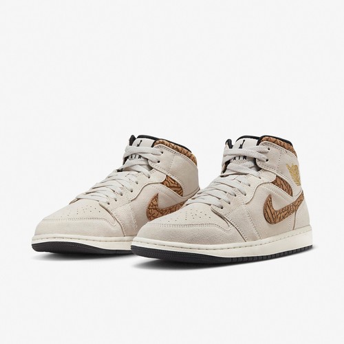 

Мужские повседневные кроссовки Nike Air Jordan 1 Mid SE AJ1 Brown Elephant DZ4129-102, Коричневый, Air Jordan 1 Mid Se
