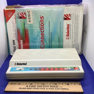 US Robotics 56K X2 Sportster External Faxmodem Modell W/ Instructions & Disc S18