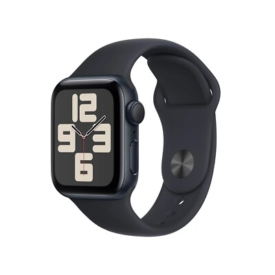 Apple Watch SE 2nd Gen 40mm Midnight Aluminum Case w/ Midnight Sport Band - S/M