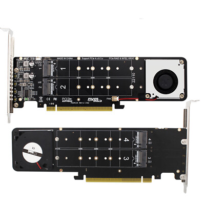 NVMe SSD Expansion Card NVMe RAID Adapter 4 Ports NVME SSD To PCI-E 4.0 X16 Card