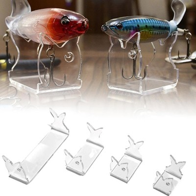 4pcs Acrylic Bait Lure Display Shelf Clear Acrylic Fishing Lure Display Stand 