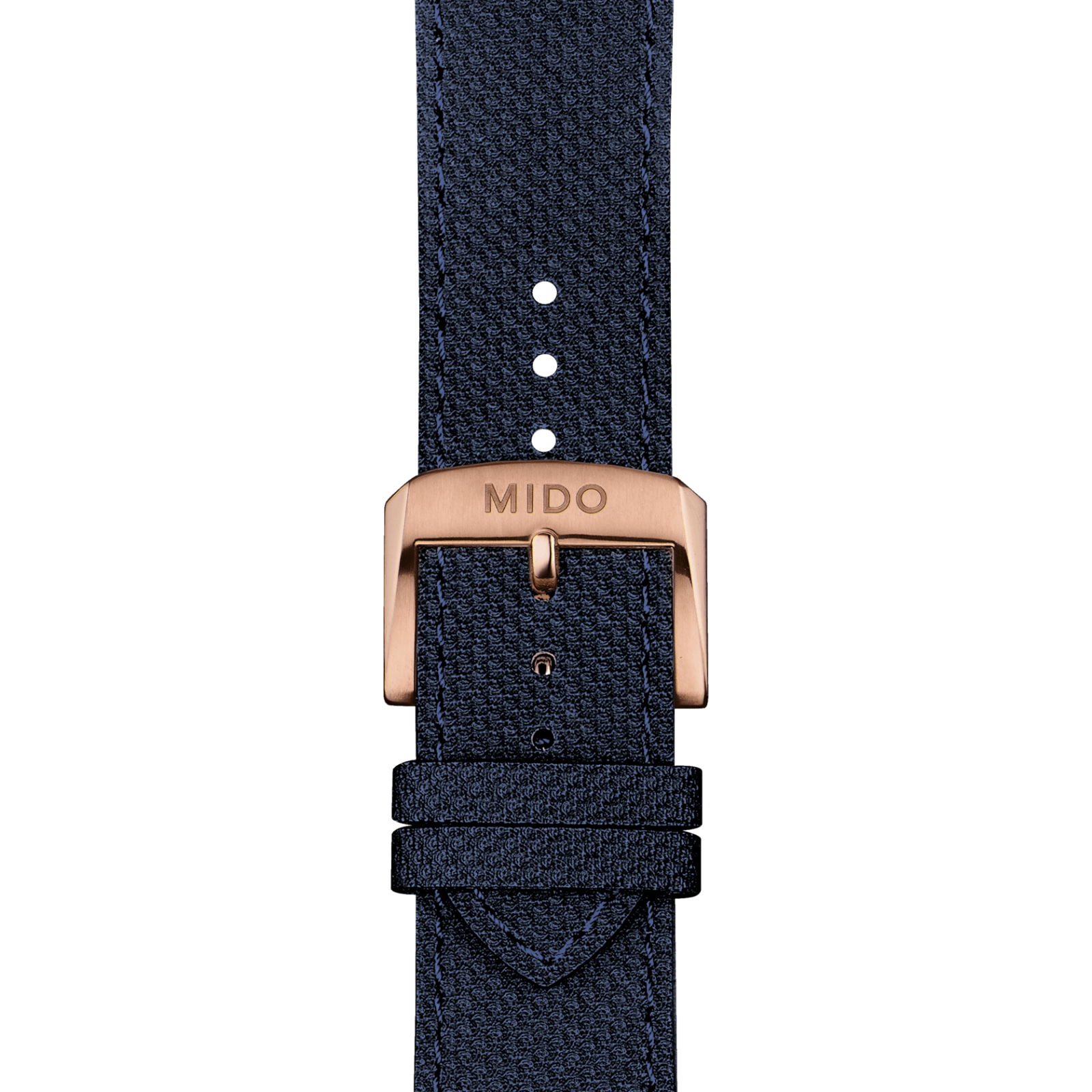 Pre-owned Mido Ocean Star 200 Rose Gold Blue Dial Fabric Strap 42mm Watch M0264303604100
