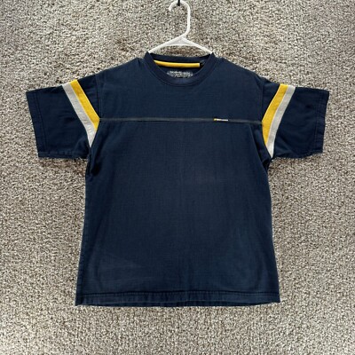 Vintage Zero Tolerance Shirt Mens Large Blue Striped Skate Short Sleeve Y2K Crew