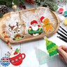 Beeveer 30 Sets Christmas Suncatcher Crafts DIY Window Paint Art Kit Snowman Gingerbread House Creative Xmas Window Ornaments for Classroom Christmas Holiday Seasonal Home Activities Party Project