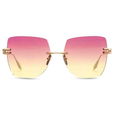 Pre-owned Dita Embra Dts155-a-02 Rose Gold Silver Peach Sunset Gradient Rimless Sunglasses