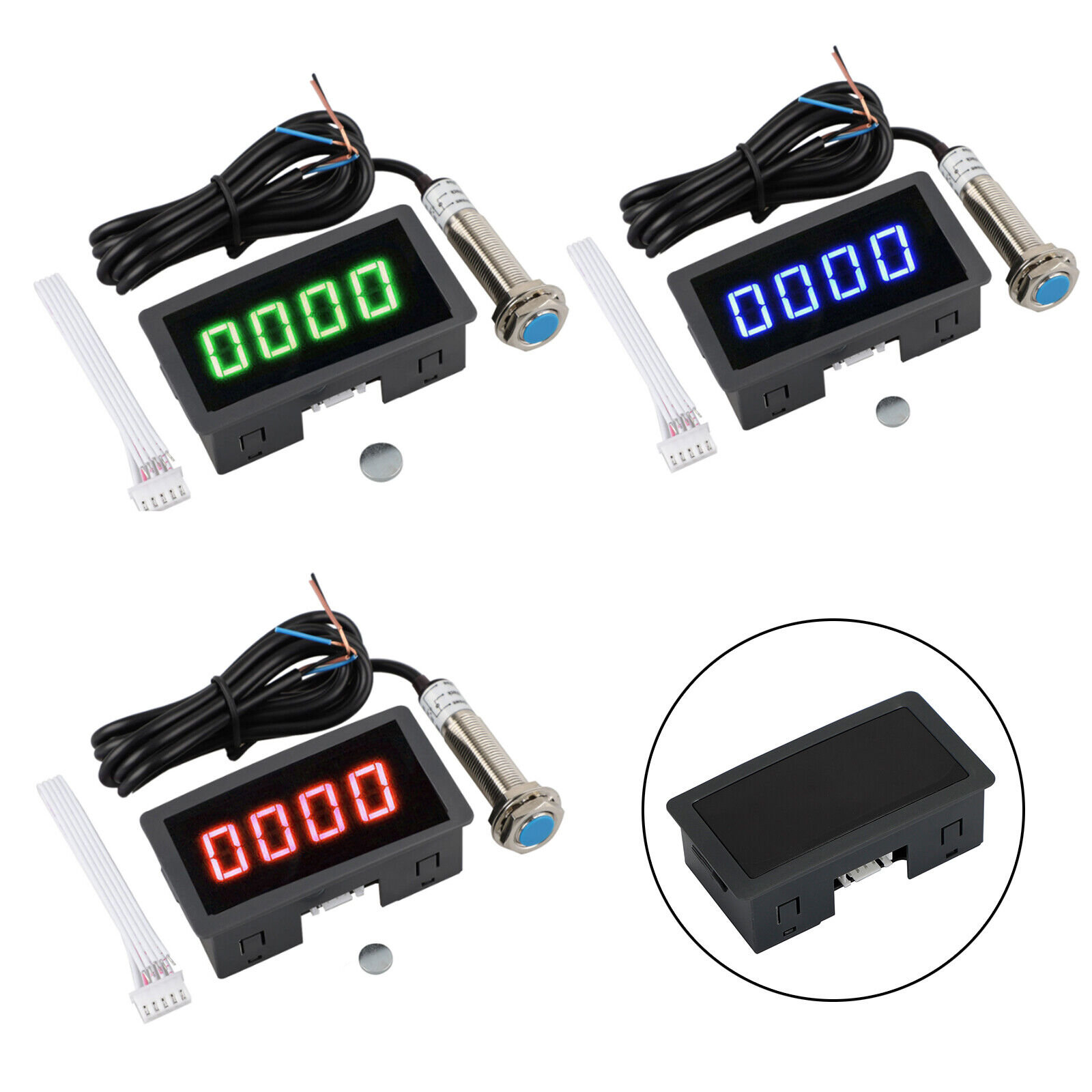 Купить Цифровой тахометр Tachometer 4 Digital LED Tach RPM Speed Meter +  Hall Proximity Switch Sensor V1, цена 3 090 руб — (355205096451)